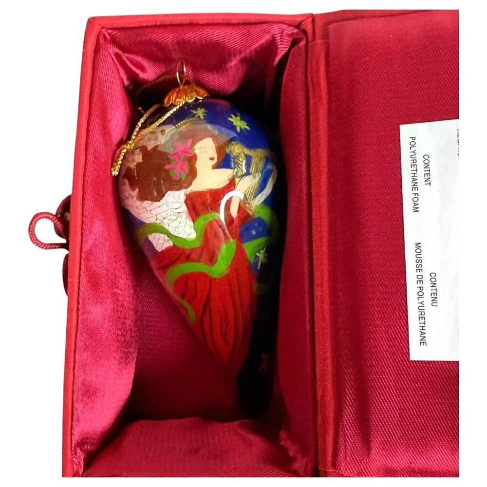 Pier 1 Imports Li Bien Angel With Harp Christmas Ornament 2010 In Red Box